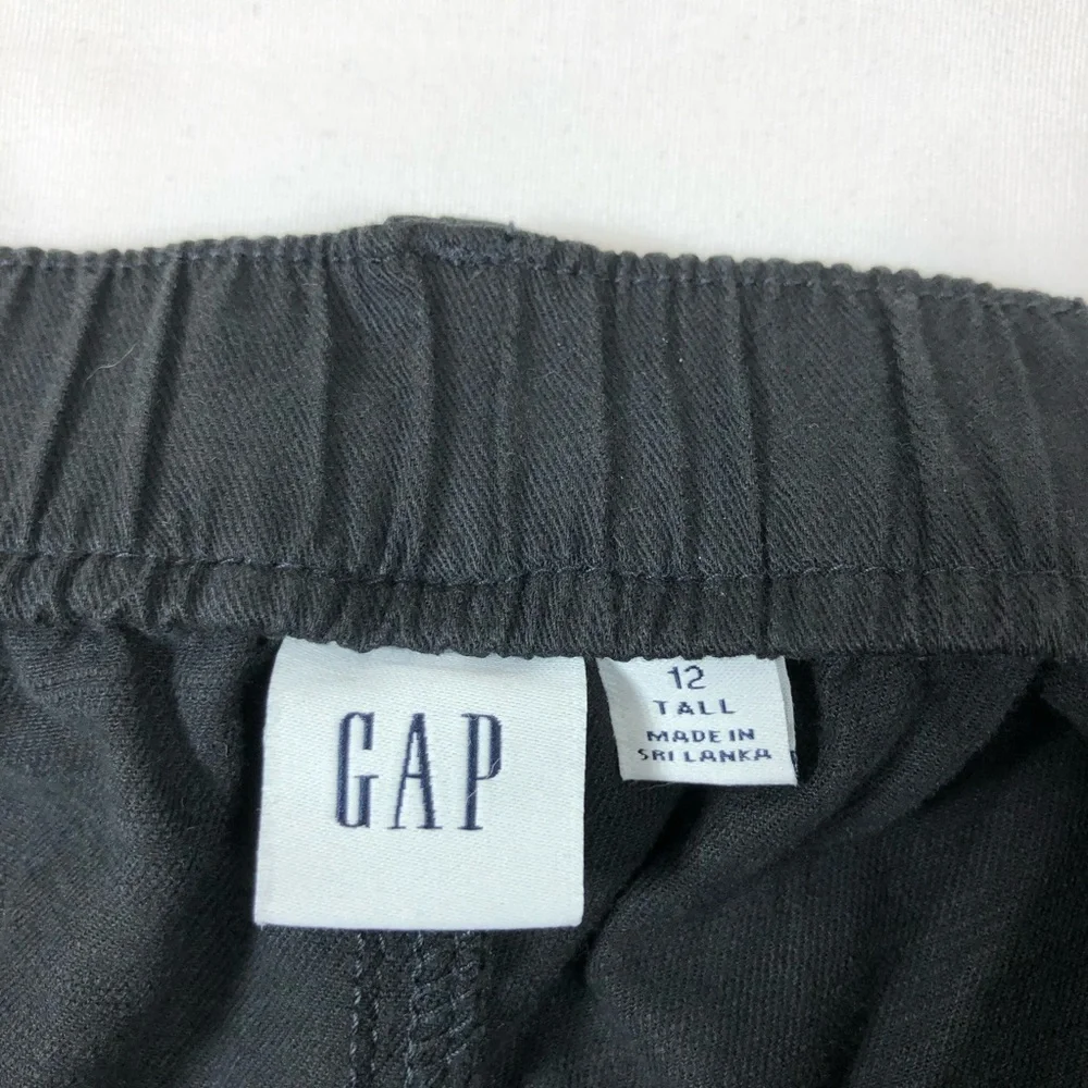 Gap Cotton Blend Charcoal Elastic Back Waist Girlfriend Joggers Pants casual 12T - Picture 7 of 14
